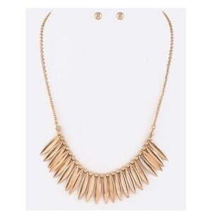 Metal Seed Collar Necklace Set